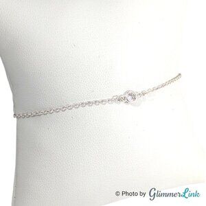 Ettika Minimalist Solo Crystal Silver Plater Chain Bracelet